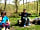 Parc Cwm Darran: Children around the log circle at Parc Cwm Darran 