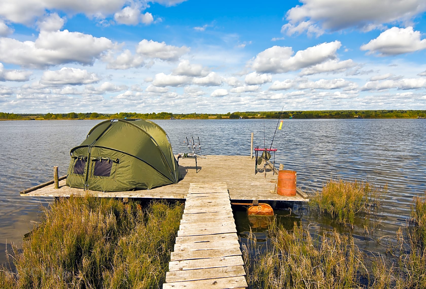 Camping with shop fishing lake