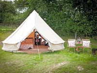 Exterior of bell tent Exterior of bell tent
