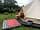 Touch the Clouds Glamping: Entrance to bell tent with decking