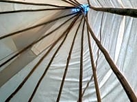 Woodland tipi's interior Woodland tipi's interior