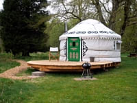 Outside view, showing the barbecue and decking Outside view, showing the barbecue and decking