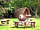 Bluebell Retreat Glamping: Conker Cabin facing in the meadow, facing the nature pond and firepit