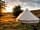 Horsley Farm: The bell tent faces a lovely sunset