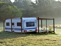 Four-berth on-site touring caravan with deck Four-berth on-site touring caravan with deck