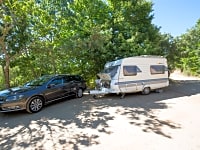 Shaded caravan pitch Shaded caravan pitch