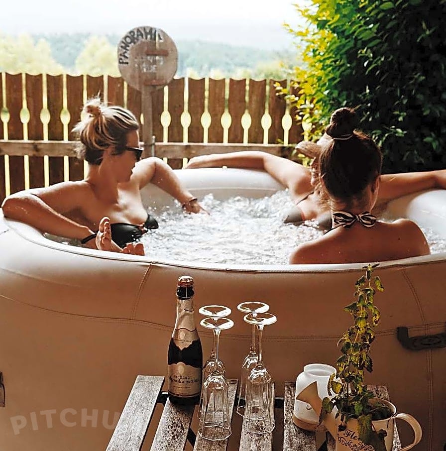 Yurt camping with hot tub sale