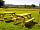 Buckland Farm Camping: Picnic and play area - space to play; views, sparkling night lights, games and books.