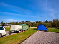Grass tent pitch with electric hook up Grass tent pitch with electric hook up