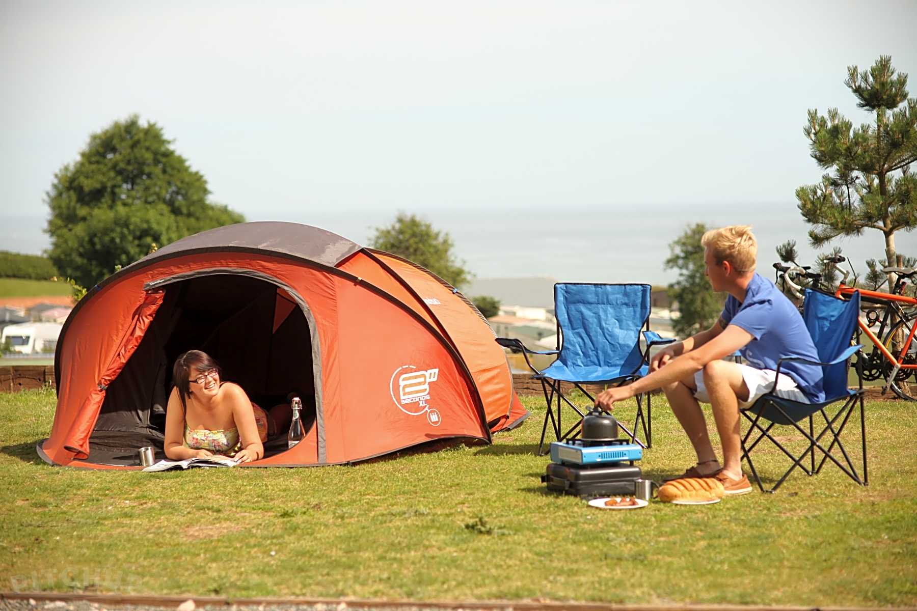 Yellow Bikini Tent Camping