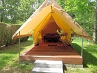 Safari tent on a wooden deck Safari tent on a wooden deck