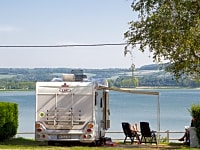 One of our pitches overlooking the lake One of our pitches overlooking the lake