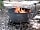 Nantclimbers Woodland Camping Huts: Toasty warm outside the cabin by the firepit