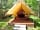 Camping des Lancières: Safari tent on a wooden deck