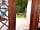 Albion Farm Yurt: View through the solid wooden doors across the deck to your campfire