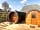 Well Farm: Microlodge to the left, with the private ensuite bathroom pod to the right