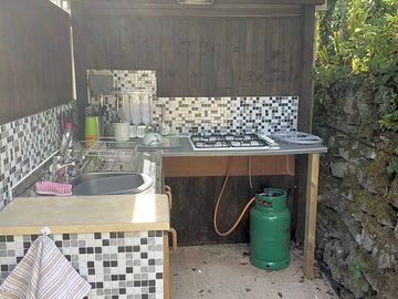 Private outdoor kitchen for the pod